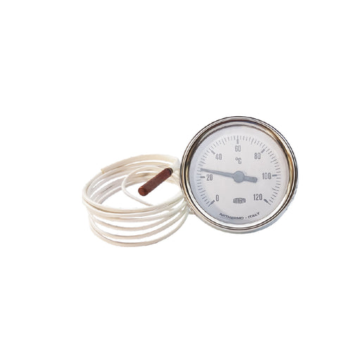 Termometro ARTHERMO a quadrante tondo 0-120 gradi con capillare e bulbo in rame compatibile CARPIGIANI Pastomaster