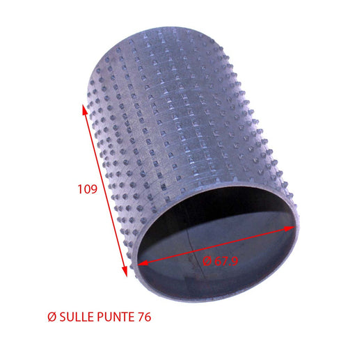 Rullo per grattugia ferro zincato Ø SULLE PUNTE 75.5 Ø INT 67.9 LUNGH.mm 109