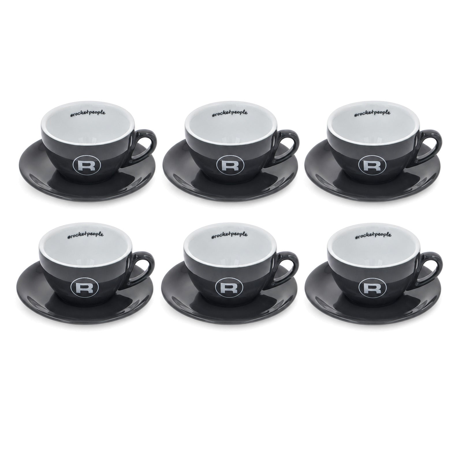 Tazze Cappuccino Hashtag Grigio 6 Pz. compatibile con ROCKET ESPRESSO MILANO ACCESSORIES - 4KP-L-CAF-00451 - 4KitchensParts