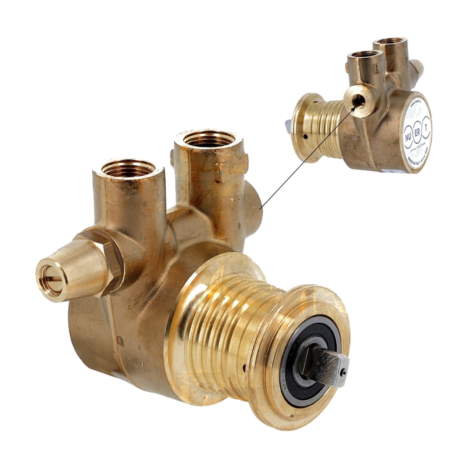 Pompa rotativa Nuert a fascetta 200 L/h con attacco laterale 1/8" compatibile con RANCILIO - 4KP-D-CAF-00019 - 4KitchensParts