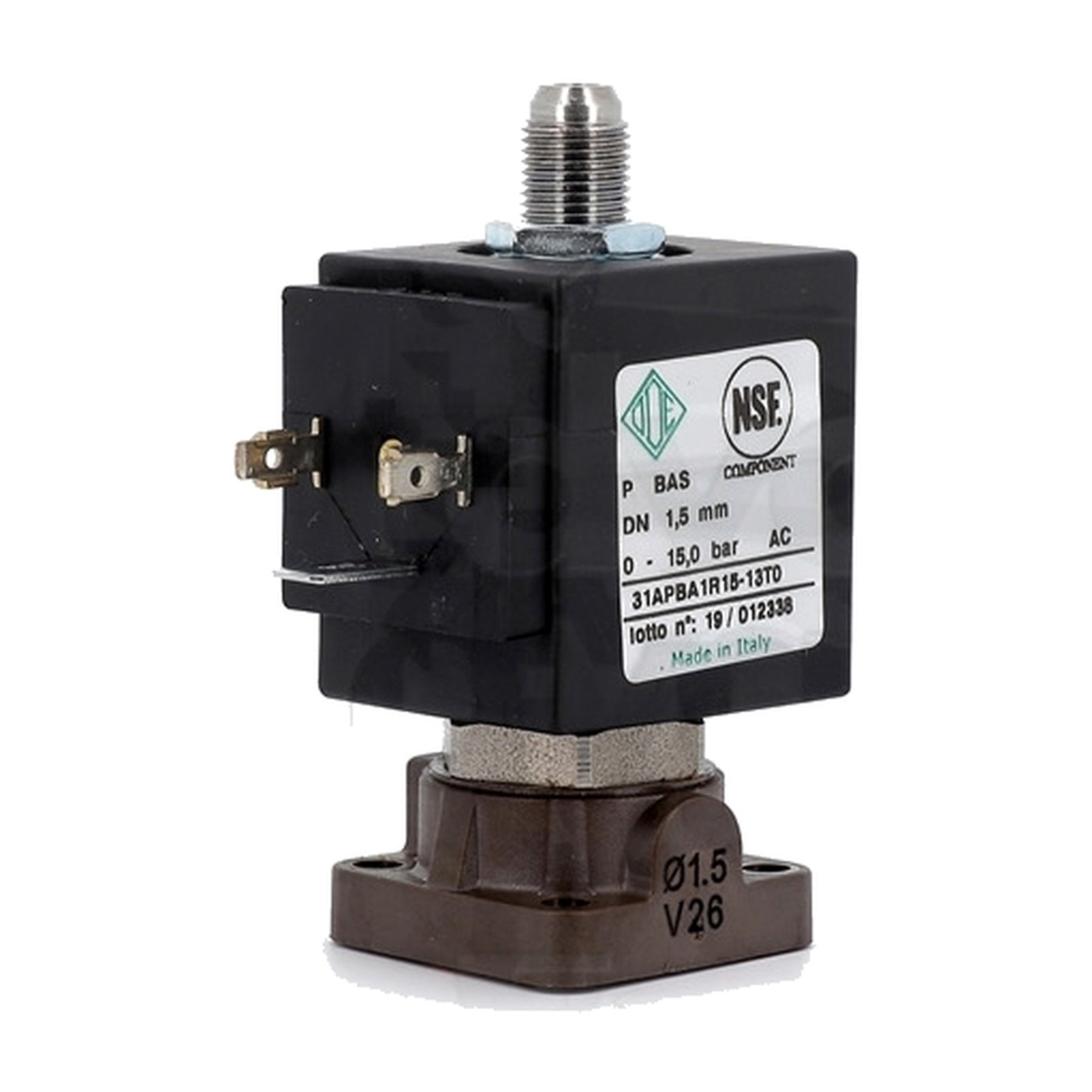 Elettrovalvola ODE 3 vie NC a basetta 230/240 V 50/60 Hz 15 bar RUBINO, TECNOPOLIMERO NSF - 4KP-D-CAF-00119 - 4KitchensParts