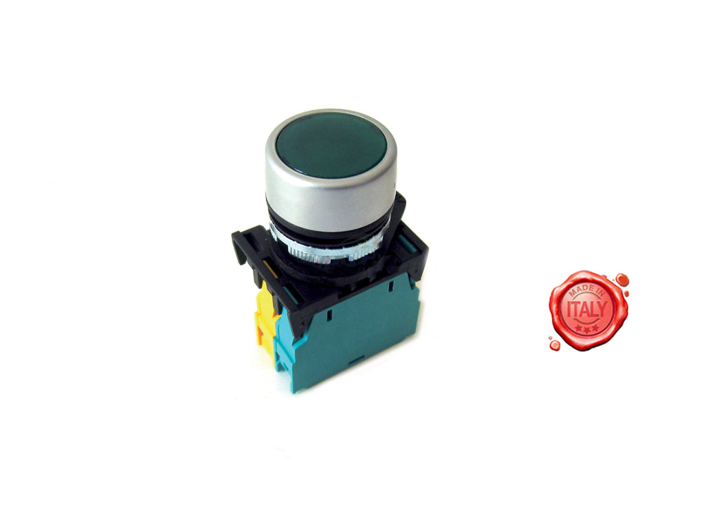 PULSANTE TONDO VERDE C/SPIA UNIVERSALE - Meat Slicer spare part - 4KitchensParts