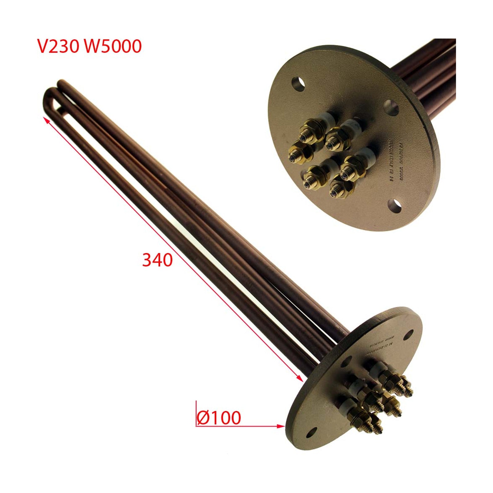 Resistenza W 4000 V 230 Fase 3 Inter.Fori 54 Lungh.mm 340 Larg.mm 100 - 4KP-R-CAF-00192 - 4KitchensParts