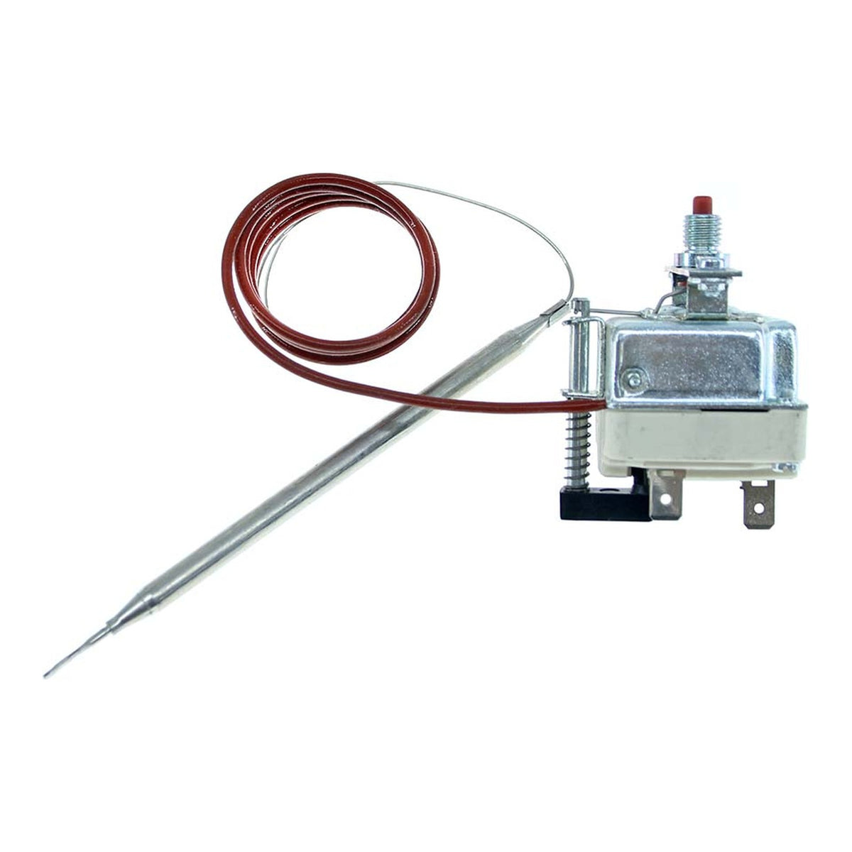 Termostato di sicurezza 230 gradi C, 16 A, bulbo diametro 6 per 133 mm, capillare 870 mm