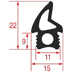 Guarnizione porta forno 2000 mm compatibile con Tecnodom Nerone FEM04NEGNV