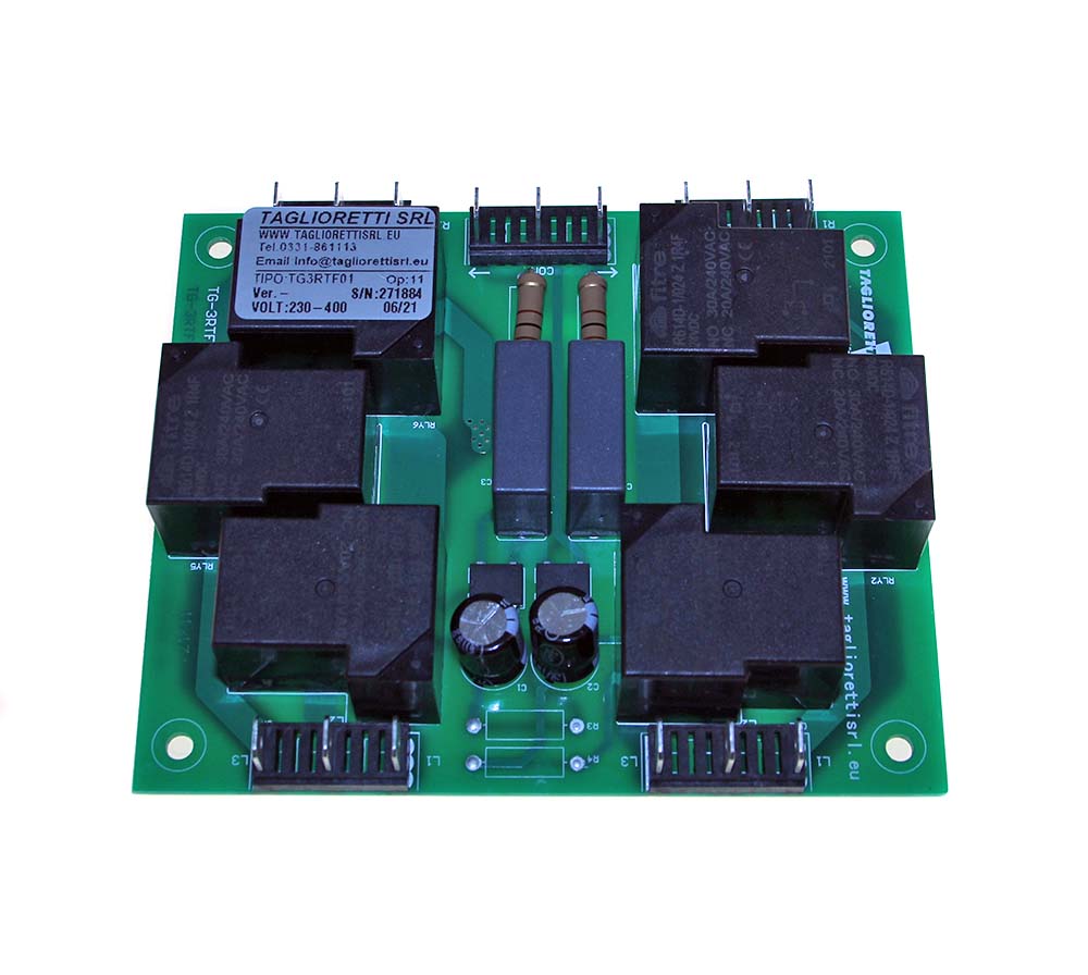 Scheda Elettronica marca Taglioretti V 230/400 tipo Tg3Rtf01 Rele' Per Forni Dim.Lxbxh mm 120X100 compatibile con TAGLIORETTI TG3RTF01 RELE' PER FORNI - 4KP-R-PIZ-00270