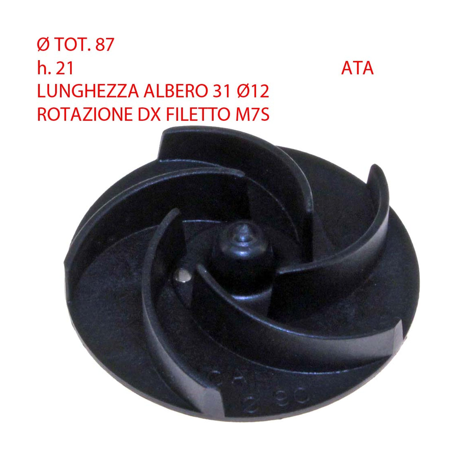 Elettropompa Lavaggio Ø Aspir.mm 45 Ø Mand.mm 40 Tipo AP7675 Volt 230 Hz 50 HP 0.40 Cond. µ 10