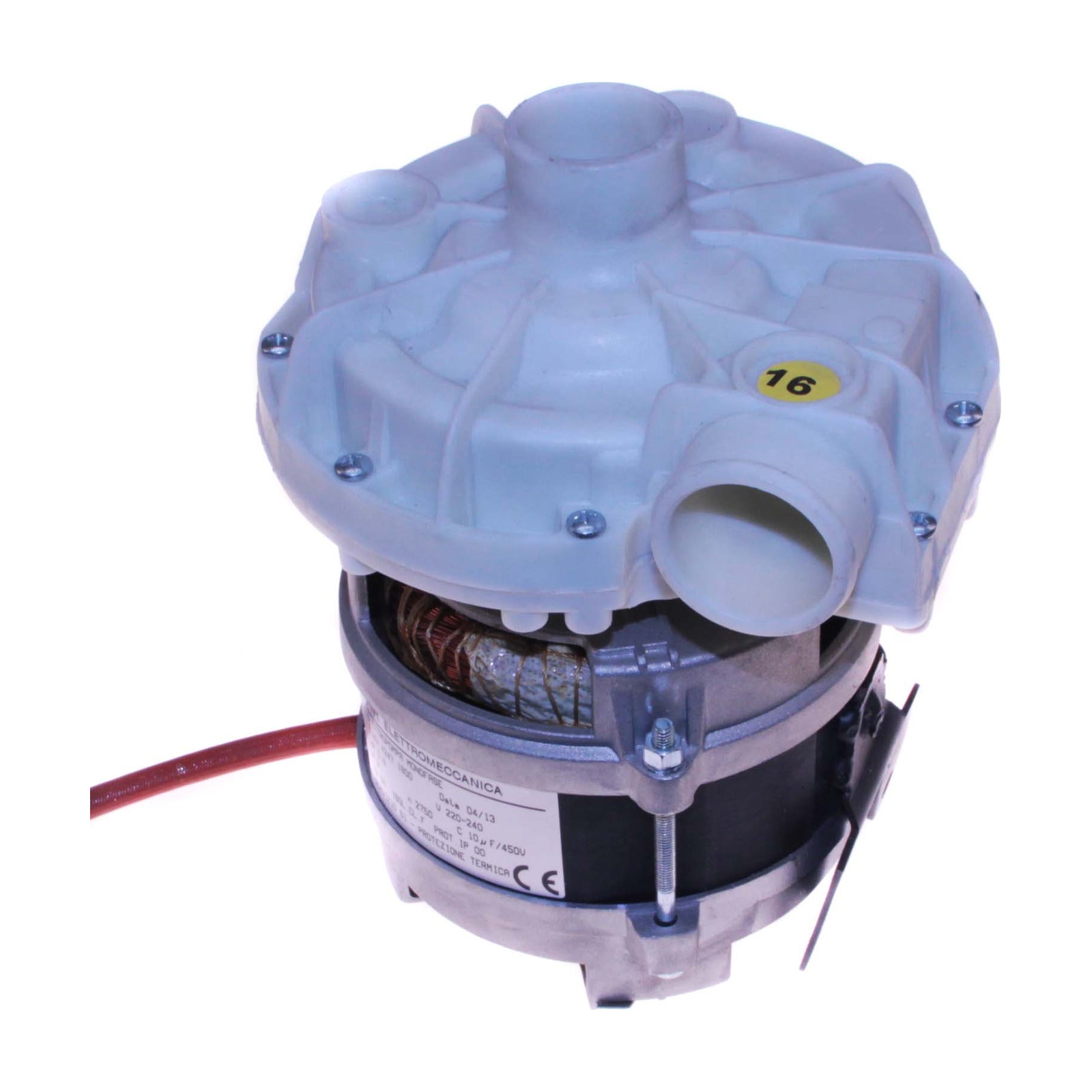 Elettropompa Lavaggio Ø Aspir.mm 38 Ø Mand.mm 40 Tipo 4247SX Volt 230 Hz 50 HP 0.60 Cond. µ 10