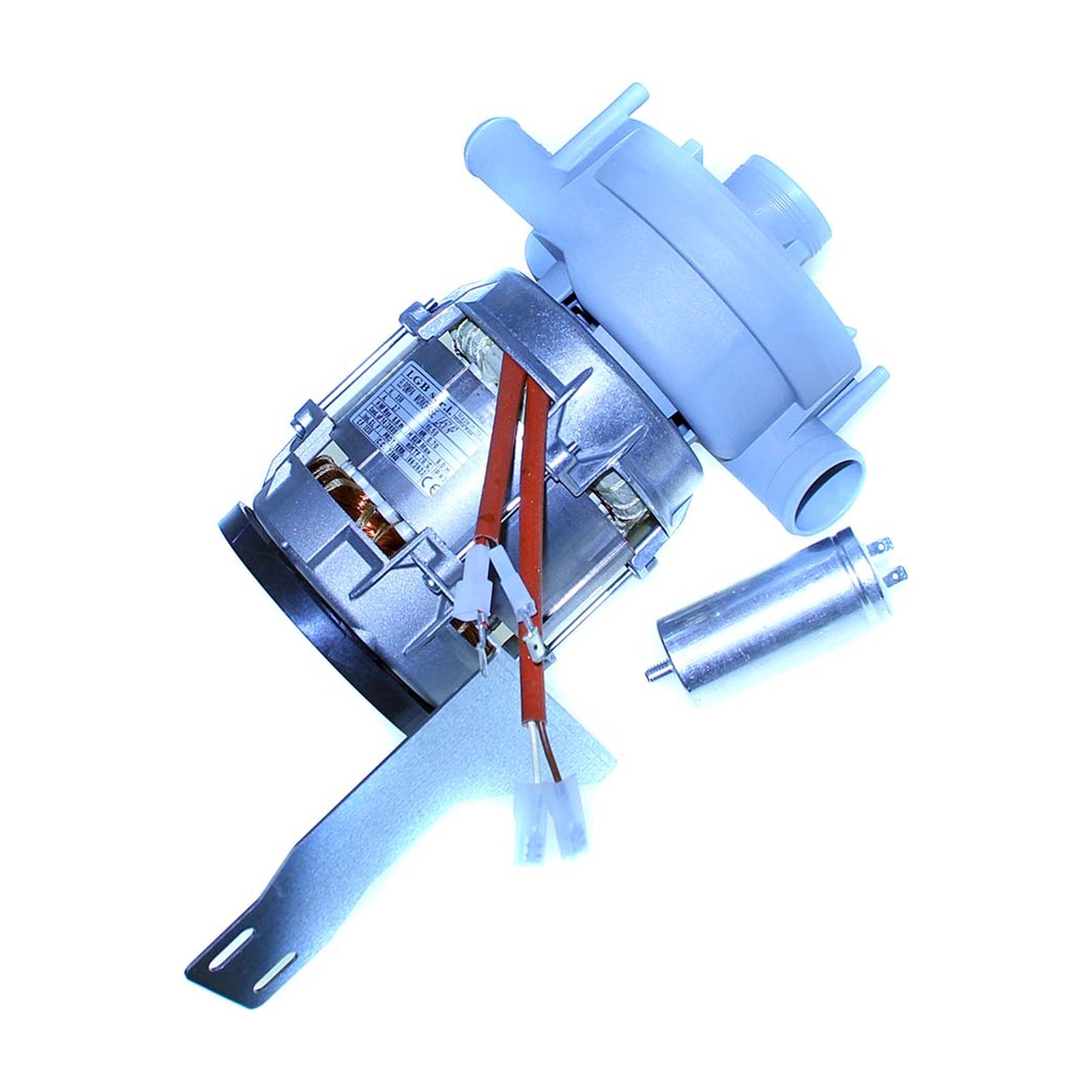 Elettropompa Lavaggio Ø Aspir.mm 42 Ø Mand.mm 38 Tipo LGB-LA50AP Volt 230 KW 0.70 Hz 50 Cond. µ 14