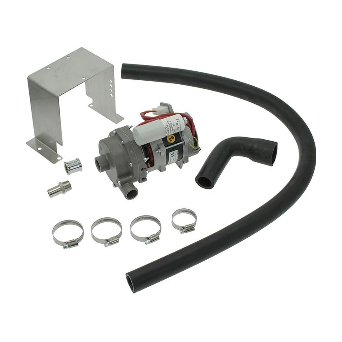 Kit elettropompa di lavaggio 0,30 HP con staffa e tubi per ZANUSSI