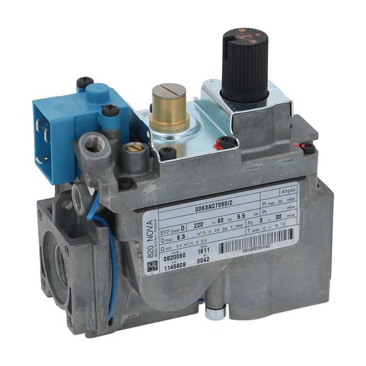 Valvola gas SIT 820 NOVA 1/2" FF 230 V 60 Hz 0.820.060 compatibile con ZANUSSI