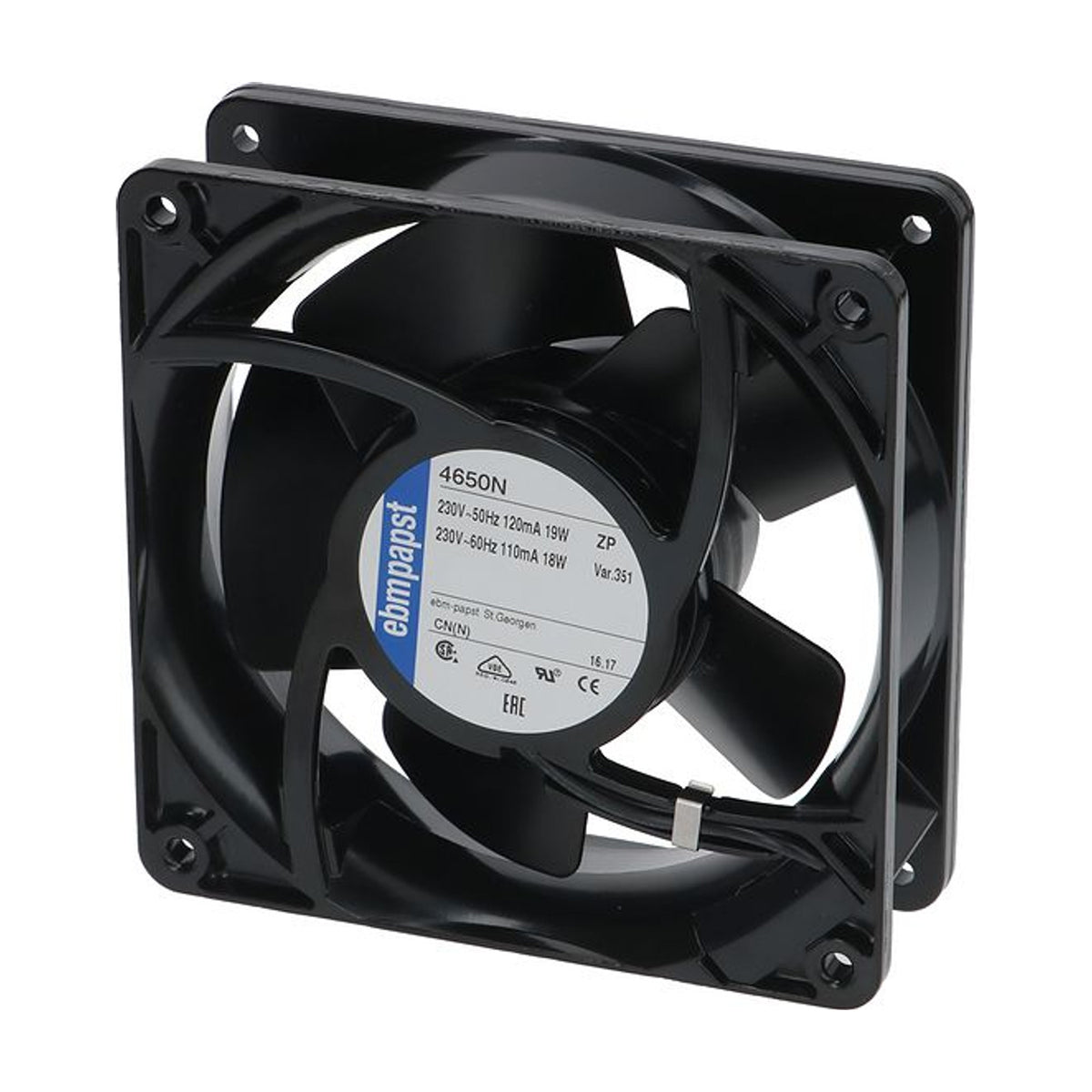Ventilatore assiale ebm-papst 4650N 230 V 19 W 119x119x38 mm